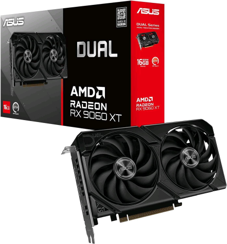 ASUS DUAL -RX9060XT-16G AMD RADEON RX 9060 XT 16 GB GDDR6 PCI Express 5.0 DUAL FAN -1 x HDMI 2 x DISPLAYPORT